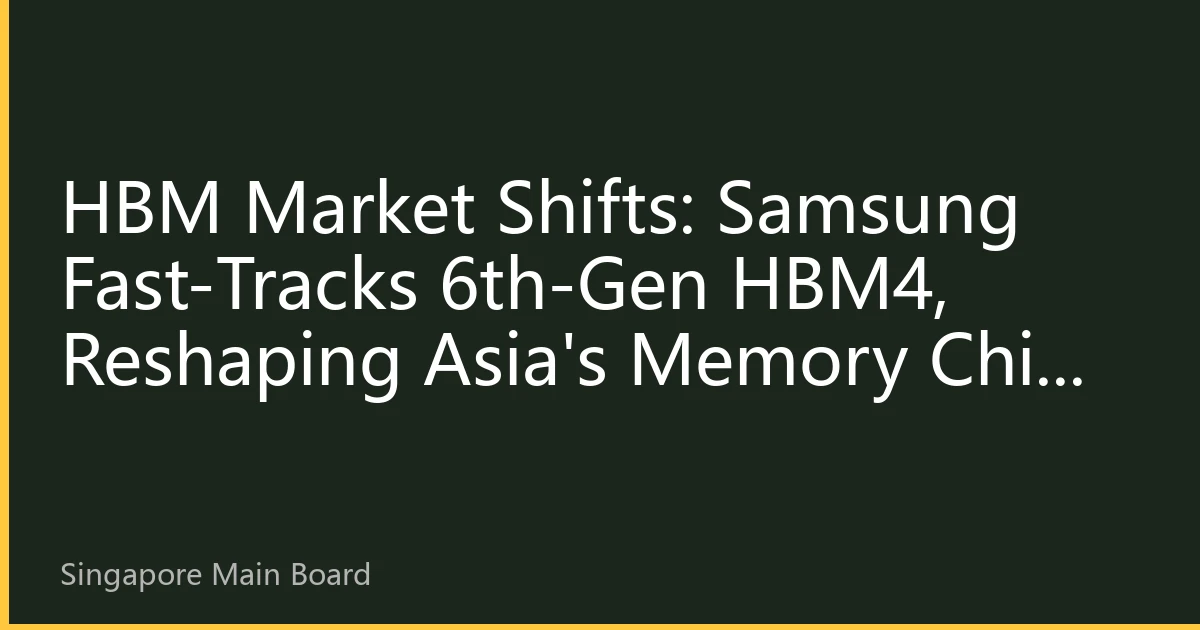 HBM Market Shifts: Samsung Fast-Tracks 6th-Gen HBM4, Reshaping Asia's Memory Chip Supply Chain